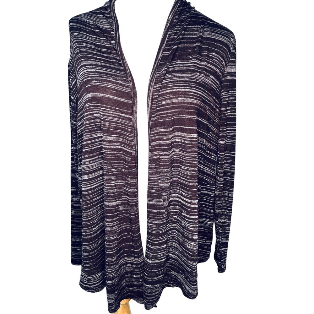 Daisy Fuentes Space Dye Wine Open Cardigan